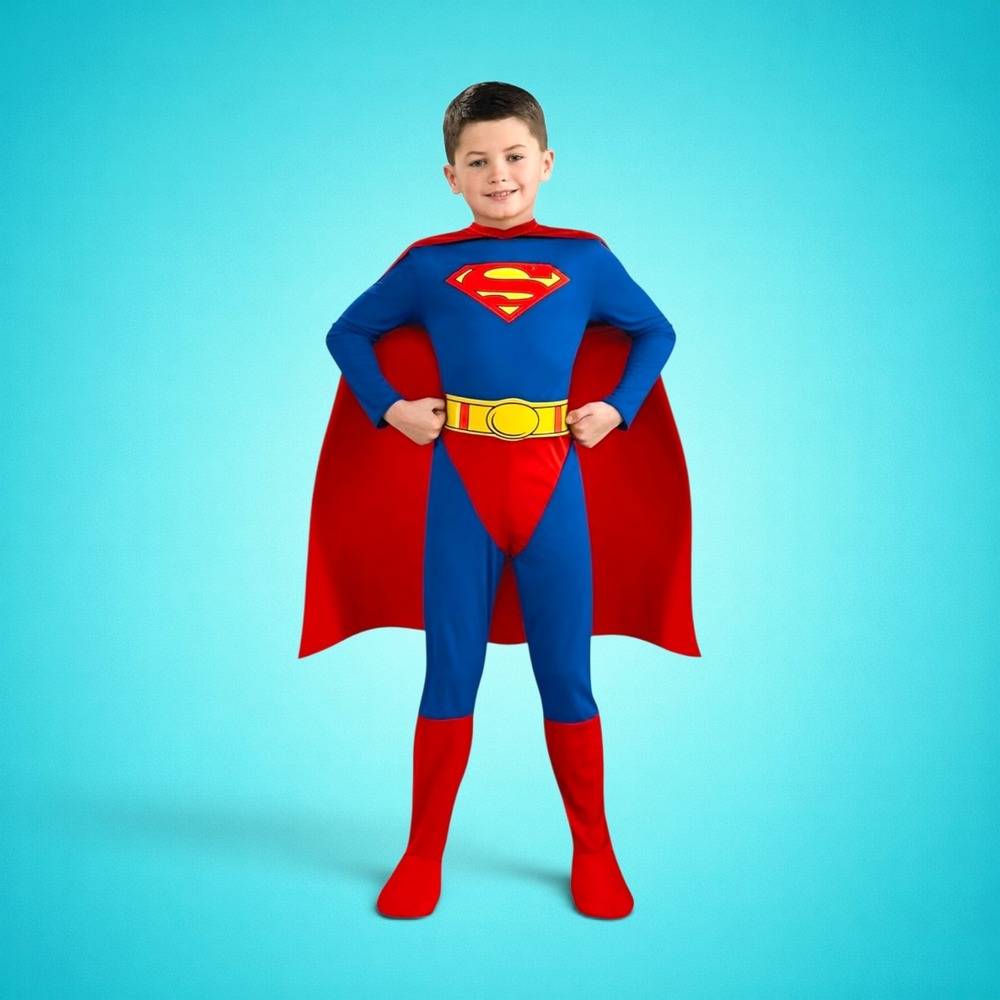 Rubies Superman Costume Toddler 2T DC Comics Superhero Jumpsuit Cape 882085